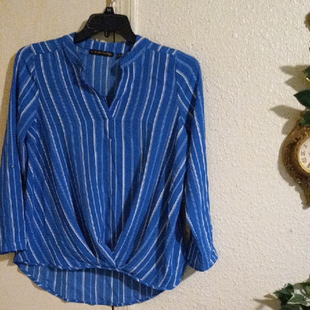 Always Lodge  Blue and White Striped Blouse